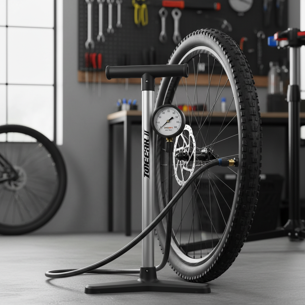 Floor pump for bicycle tires