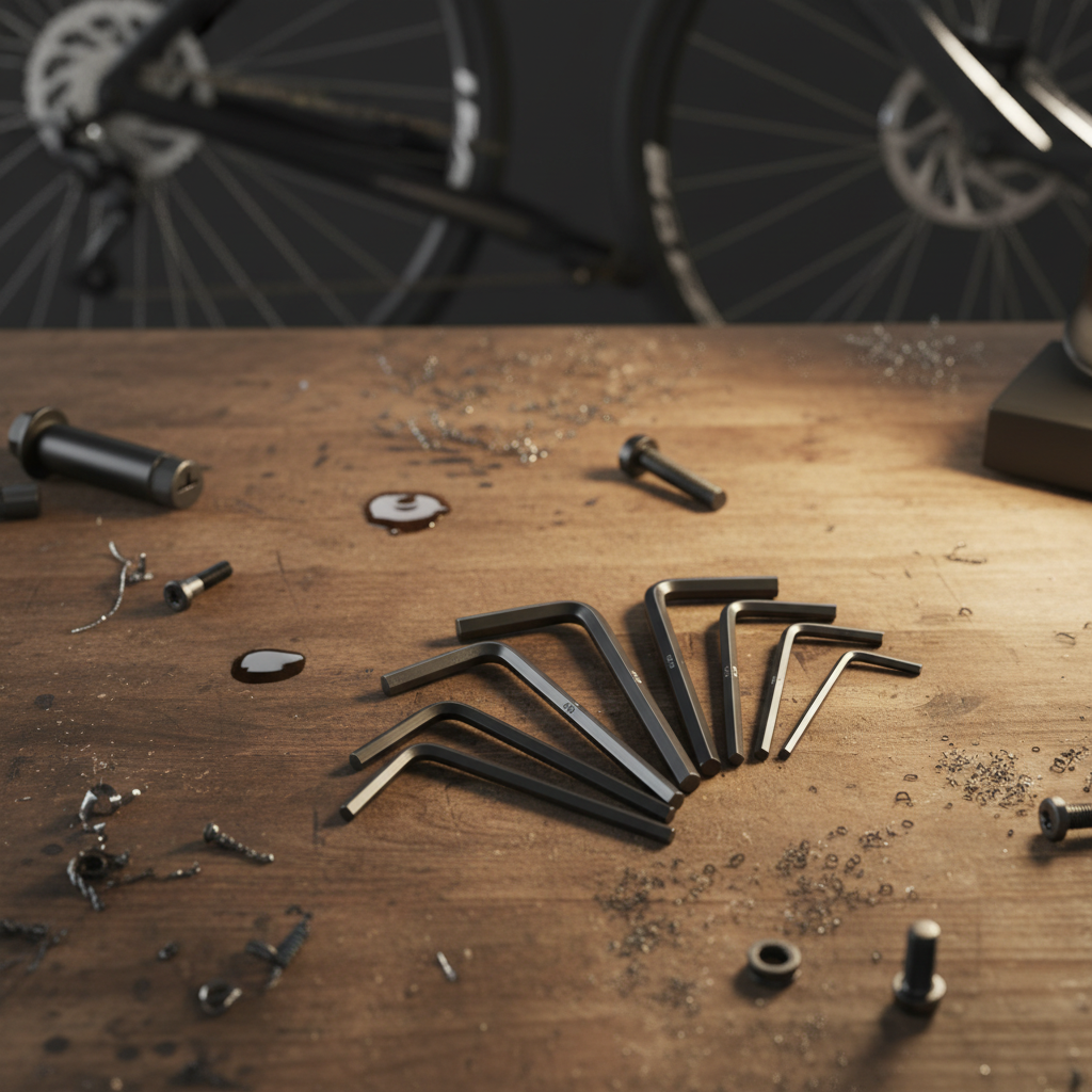Hex wrench set for bike maintenance